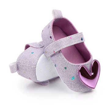 Бебешки момичета Обувки на принцеса с пайети Ежедневни обувки First Walker Shoe Anti-skip Есенни меки подметки с дъно за малки деца