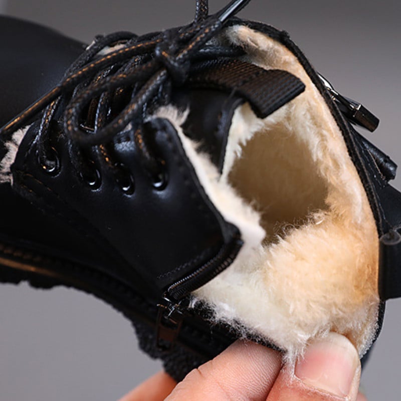 Χειμερινές νέες βρετανικές κοντές μπότες για κορίτσια για παιδιά αγόρια βελούδινα μποτάκια Παιδικό φερμουάρ στο πλάι PVC Μποτάκια casual με μαλακή σόλα από PVC