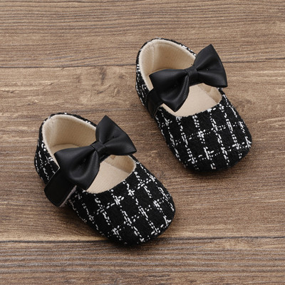 Cipele za bebe Cipele za djevojčice Cipele za princeze Dojenčad Mala djeca Neklizajuće Ravni mekani potplat Pamučna guma Slatka mašna s čvorovima Prvi hodači Novorođenče