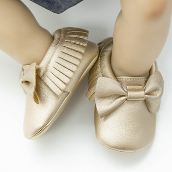 Новородени бебета, момичета, модни обувки с панделка за първи проходилки, гумени подметки, противоплъзгащи обувки за бебешко креватче
