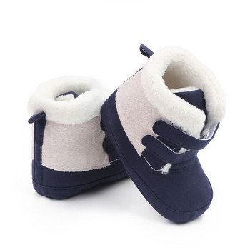 Бебешки ботуши Зимни буйки за момче, момиче Пухчета Меки обувки за малко дете Първи проходилки Противохлъзгащи се Топли обувки за новородено бебе Мокасини