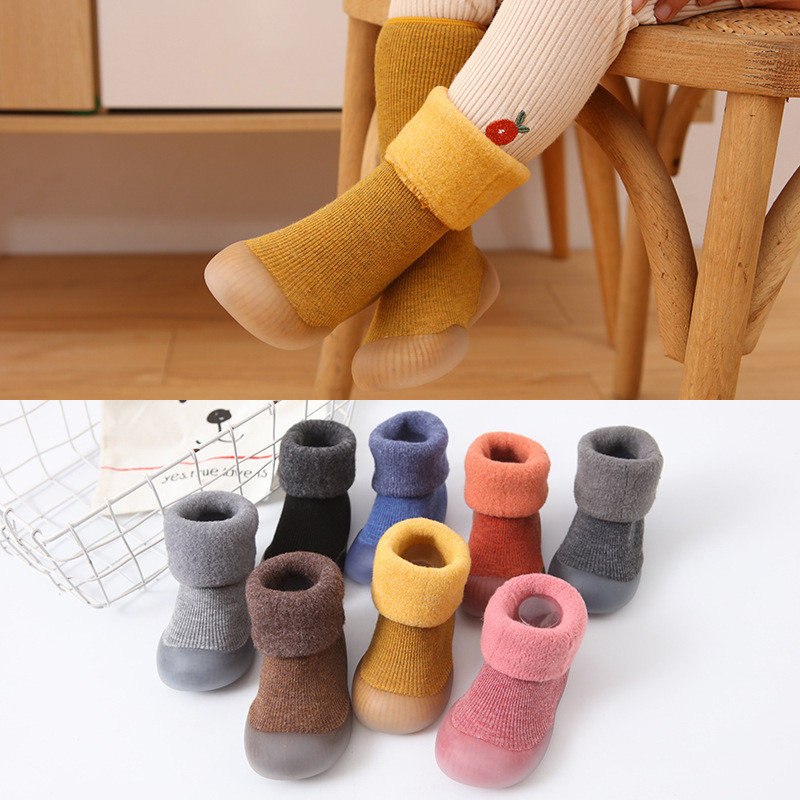 Μόδα Χειμερινά χοντρά ζεστά παιδικά παπούτσια για μωρά 2-4 Unisex βρεφικά παπούτσια Πρώτα παπούτσια για νήπια First Walkers Boy Soft Sole TPR