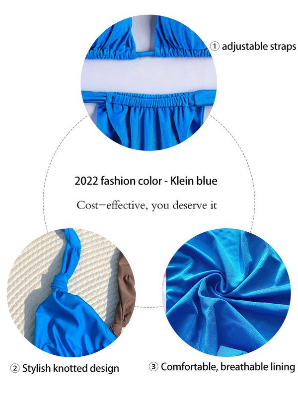 Miyouj Pleasted bikiniji Colaless kupaći kostim Triangle bikini set Ženski kupaći kostimi Halter kupaći kostimi Bandage Odjeća za plažu Brazilian