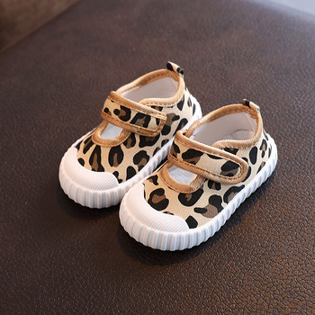 0-3 години Бебешки платнени обувки Момичета Ежедневни леки карирани маратонки Prewalker за момчета Леопардови обувки за малко дете за пролет есен