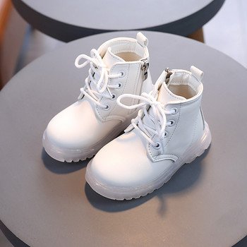 2022 Детски пролет есен британски стил Момчета и момичета Меко дъно Неплъзгащ се цип Модни единични ботуши Бебешки обувки за малко дете
