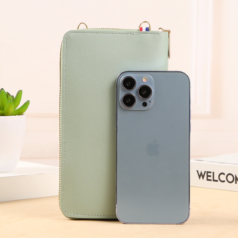 Чанта за телефон със сензорен екран Чанти през рамо Дамски RFID многофункционален портфейл през рамо Мини дамска чанта Мобилен портфейл Картодържател Нов