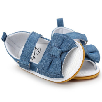 2022 Нови бебешки обувки за момичета Bowknot Love Striped Противоплъзгаща мека гумена подметка Новородени Първи проходилки Бебешки летни сандали