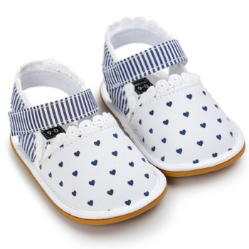 2022 Нови бебешки обувки за момичета Bowknot Love Striped Противоплъзгаща мека гумена подметка Новородени Първи проходилки Бебешки летни сандали