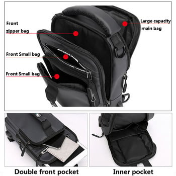 SUUTOOP Мъжка многофункционална USB чанта през рамо Crossbody Cross Body Sling Чанти за гърдите Водоустойчив пакет за пътуване Messenger Pack за мъже