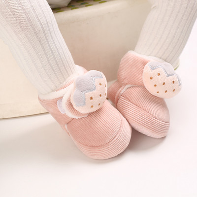 Classic BabyShoe BoyGirl Baby Cute Animal Face Casual Flat Sneaker First Baby Ankle Boot Βαμβακερά αντιολισθητικά Ζεστά μποτάκια χιονιού για περπάτημα