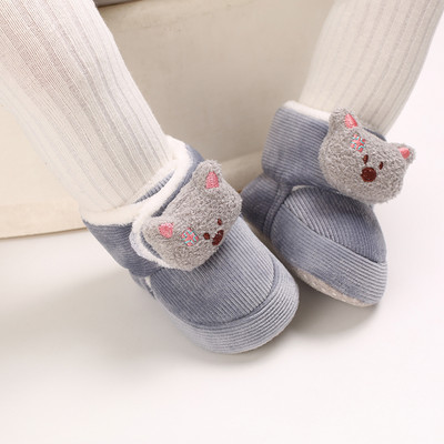 Classic BabyShoe BoyGirl Baby Cute Animal Face Casual Flat Sneaker First Baby Ankle Boot Βαμβακερά αντιολισθητικά Ζεστά μποτάκια χιονιού για περπάτημα