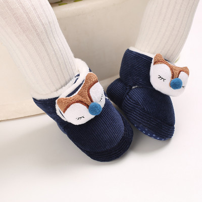 Classic BabyShoe BoyGirl Baby Cute Animal Face Casual Flat Sneaker First Baby Ankle Boot Βαμβακερά αντιολισθητικά Ζεστά μποτάκια χιονιού για περπάτημα