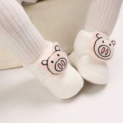 Classic BabyShoe BoyGirl Baby Cute Animal Face Casual Flat Sneaker First Baby Ankle Boot Βαμβακερά αντιολισθητικά Ζεστά μποτάκια χιονιού για περπάτημα