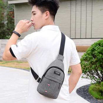 Мъжки чанти за гърди Ежедневни чанти за кръста USB зареждане Слушалки Отвор за кабел Чанти през рамо Найлонови раници за кръста Чанта за прашка