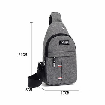 Мъжки чанти за гърди Ежедневни чанти за кръста USB зареждане Слушалки Отвор за кабел Чанти през рамо Найлонови раници за кръста Чанта за прашка