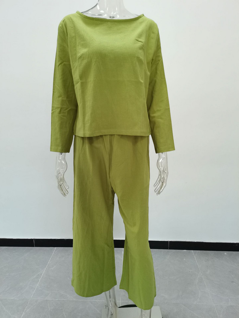 2023. Prekogranični novi proizvod Ležerni komplet velikih veličina za Europu i Ameriku Široki jednobojni dvodijelni set košulja i hlača