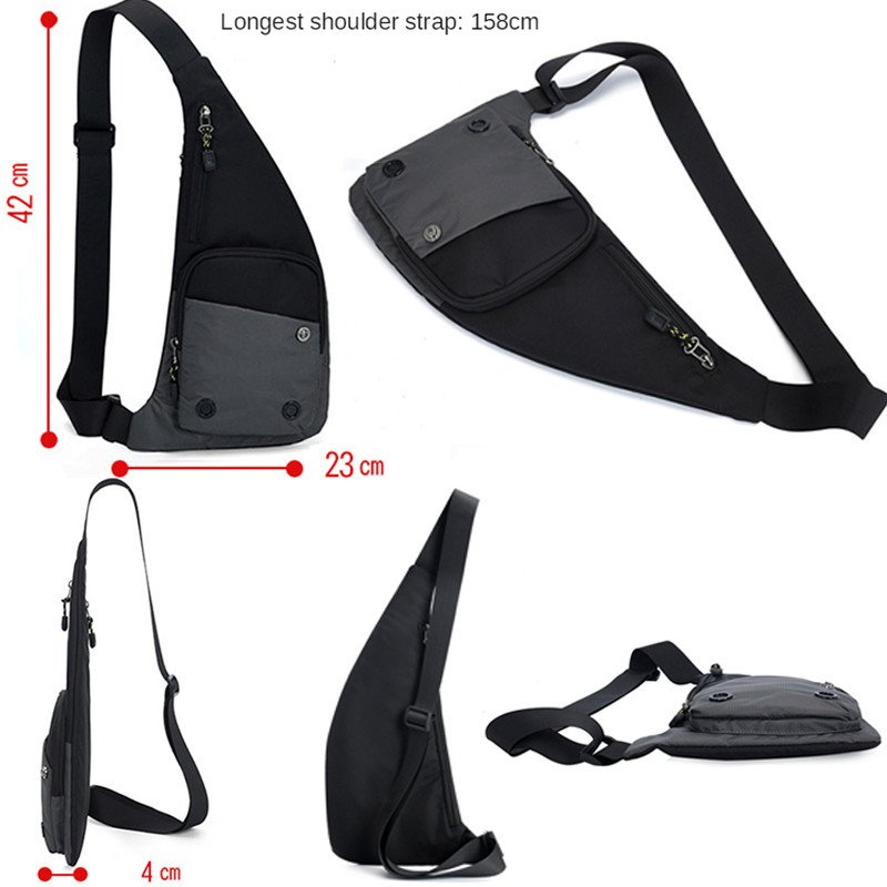 Geantă de umăr pentru bărbați, la modă, ocazională, pentru călătorii, sport, în aer liber, pachet Messenger Crossbody Sling pentru piept, pentru bărbați și femei