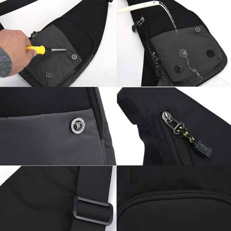 Geantă de umăr pentru bărbați, la modă, ocazională, pentru călătorii, sport, în aer liber, pachet Messenger Crossbody Sling pentru piept, pentru bărbați și femei