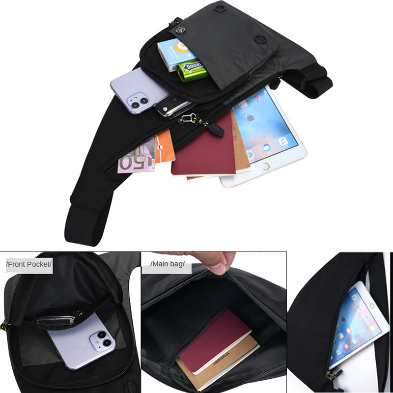 Geantă de umăr pentru bărbați, la modă, ocazională, pentru călătorii, sport, în aer liber, pachet Messenger Crossbody Sling pentru piept, pentru bărbați și femei
