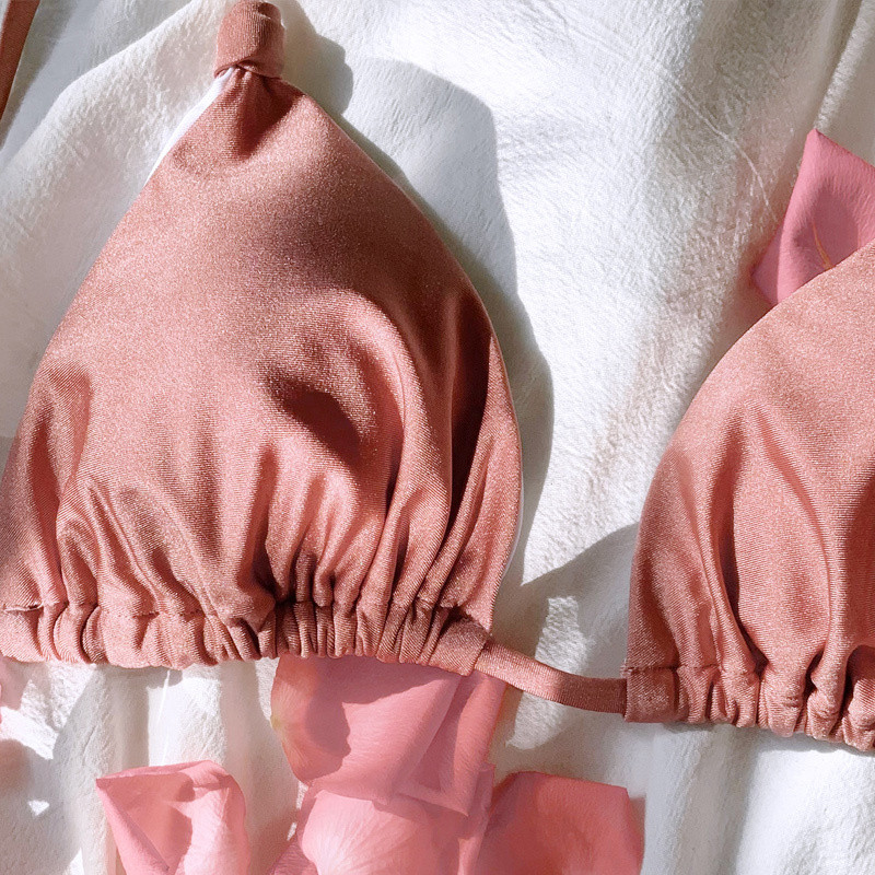 Vara 2023 Bikini Costum de baie de lux pentru femei Biquini pliuri Set de bikini Costum de baie pentru femei Costum de baie de calitate superioară Bikini de șampanie pentru plajă