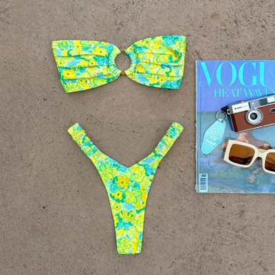 Moteriški „Micro Bikini Push Up“ maudymosi kostiumėliai 2023 m. Seksualūs moteriški maudymosi kostiumėliai Brazilijos bikinio rinkinys „Biquini“ maudymosi kostiumėliai spausdinti paplūdimio drabužiai