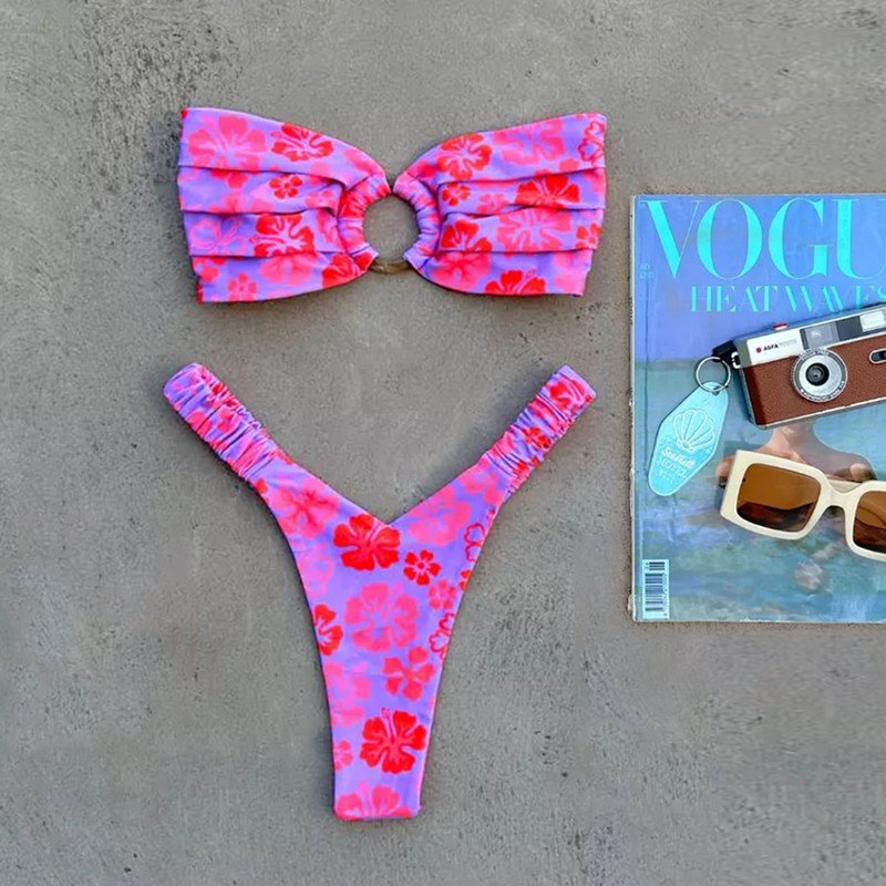 Mikro bikini Push Up Ženski kupaći kostimi 2023. Seksi ženski kupaći kostimi Brazilski bikini set Tange Biquini Kupaći kostimi Odjeća za plažu s printom