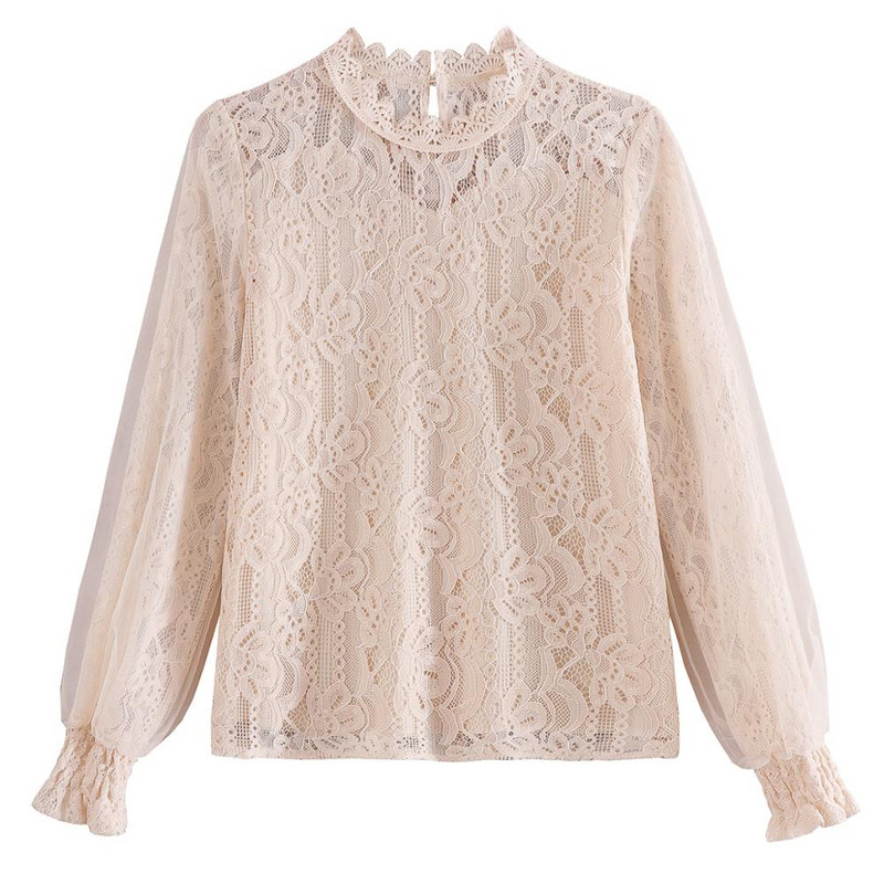 Univerzálna super rozprávková blúzka so sladkou čipkou a bielymi rukávmi s čipkou v westernovom štýle