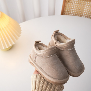Обувки в корейски стил Ниски ботуши за сняг за деца 2023 г. Нови зимни момичета и момчета Средни до големи детски удебелени памучни обувки