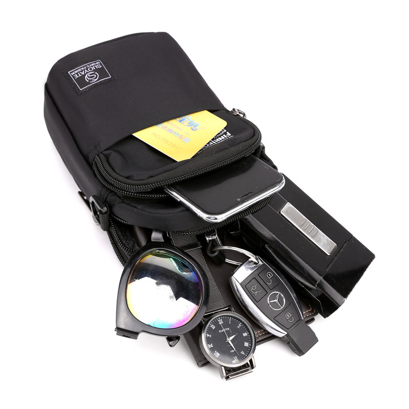 Modna troslojna muška mala torba na rame Visokokvalitetna izdržljiva najlonska muška ručna torba, prijenosna kurirska torba s preklopom Mini torba oko struka