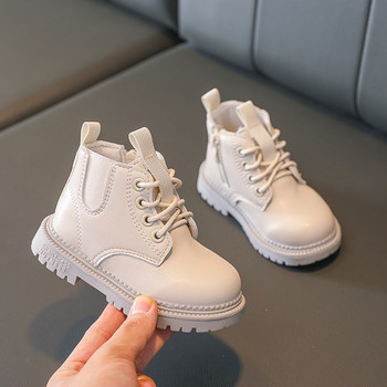 Παιδικές μπότες 2023 Φθινόπωρο Χειμώνας Νέες αγορίστικες δερμάτινες μπότες μόδας για νήπια Αντιολισθητικές αδιάβροχες μπότες για κορίτσια Casual ζεστές βαμβακερές μπότες