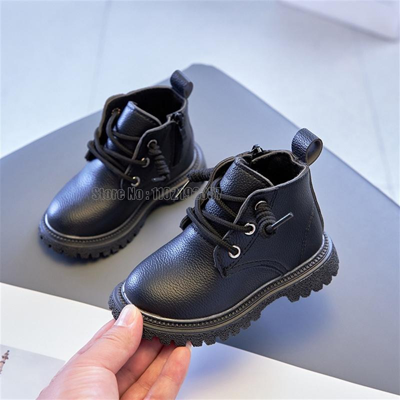 Bebeluși Copii Scurt Băieți Toamnă Piele Copii Modă Culoare Solidă Copii Mici Fete Cizme Copii Pantofi