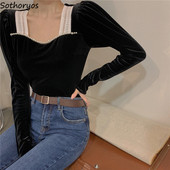 Bluze cu mâneci bufante din mozaic pentru femei, guler pătrat, stil coreean, subțire, casual, la modă, șic, elegantă, din dantelă, cămăși retro de înaltă calitate