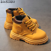 Παιδικά κοντές μπότες Παπούτσια Άνοιξη Φθινόπωρο Δερμάτινα Παιδικά Μποτάκια Αγόρια Μπότες με φερμουάρ Μόδα Κοριτσίστικες Μπότες Student PU Δερμάτινες μπότες χιονιού