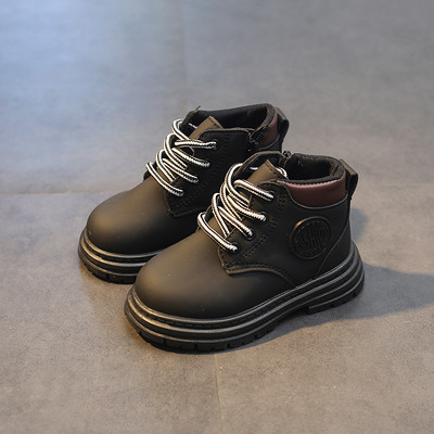 Παιδικά κοντές μπότες Παπούτσια Άνοιξη Φθινόπωρο Δερμάτινα Παιδικά Μποτάκια Αγόρια Μπότες με φερμουάρ Μόδα Κοριτσίστικες Μπότες Student PU Δερμάτινες μπότες χιονιού