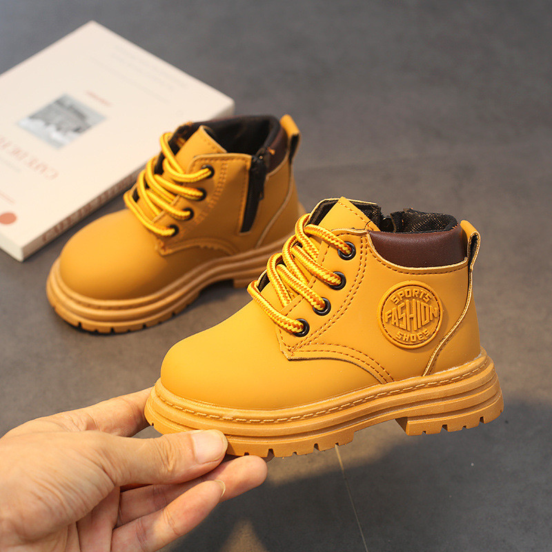 Παιδικά κοντές μπότες Παπούτσια Άνοιξη Φθινόπωρο Δερμάτινα Παιδικά Μποτάκια Αγόρια Μπότες με φερμουάρ Μόδα Κοριτσίστικες Μπότες Student PU Δερμάτινες μπότες χιονιού