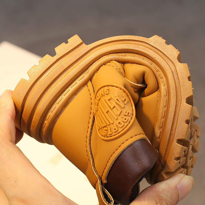 Παιδικά κοντές μπότες Παπούτσια Άνοιξη Φθινόπωρο Δερμάτινα Παιδικά Μποτάκια Αγόρια Μπότες με φερμουάρ Μόδα Κοριτσίστικες Μπότες Student PU Δερμάτινες μπότες χιονιού