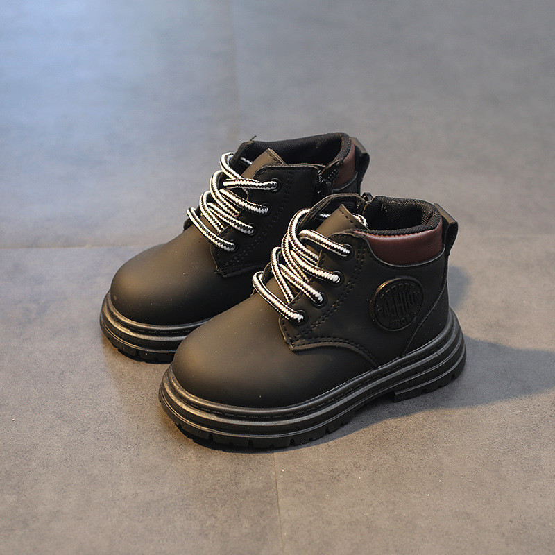 Παιδικά κοντές μπότες Παπούτσια Άνοιξη Φθινόπωρο Δερμάτινα Παιδικά Μποτάκια Αγόρια Μπότες με φερμουάρ Μόδα Κοριτσίστικες Μπότες Student PU Δερμάτινες μπότες χιονιού