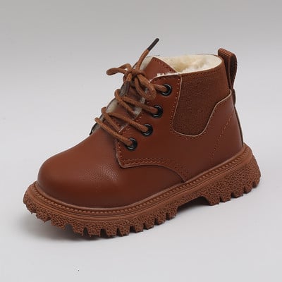 Moodsad sügistalvesaapad lastele Tüdrukutele Poistele PU-nahast lumesaapad Paksud soojad plüüsist vabaajajalatsid lastele