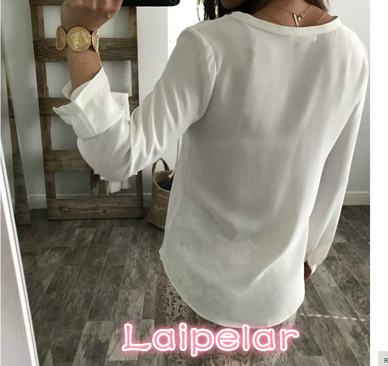 Seksi šifonska bluza s volanima Blusas Mujer Ženske majice s vezanim V izrezom, bijela bluza s remenima dugih rukava Ležerna ženska majica s majicama