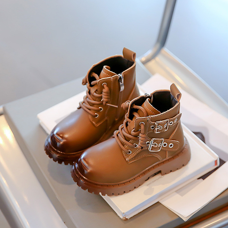 Krátke čižmy pre dievčatá a chlapcov, nové jarné a jesenné, žlté, všestranné, mäkké, detské, módne, členkové čižmy s prackou, jednoduché, v britskom štýle