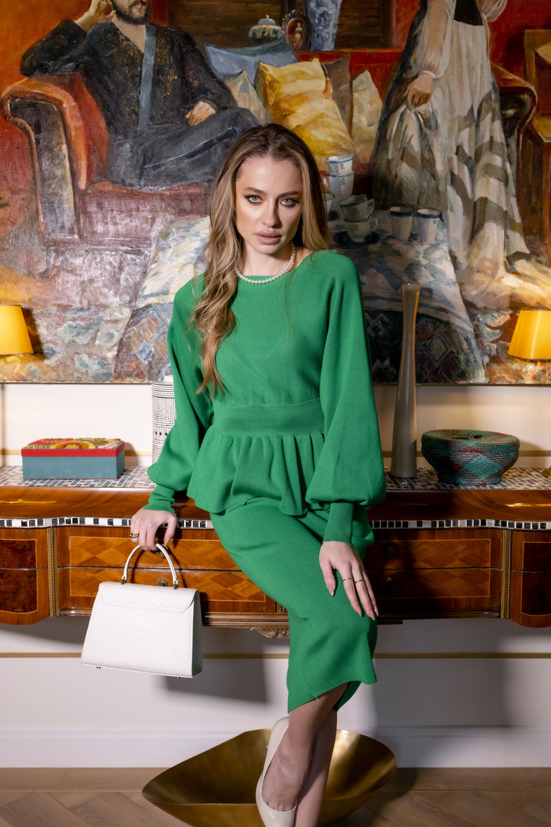 Kaheosaline kootud seelikukomplekt Naistele Kootud 2osaline seelik ja top komplekt Must valge Roosa Roheline pikkade varrukatega kleidid Sobiv komplekt Naistele