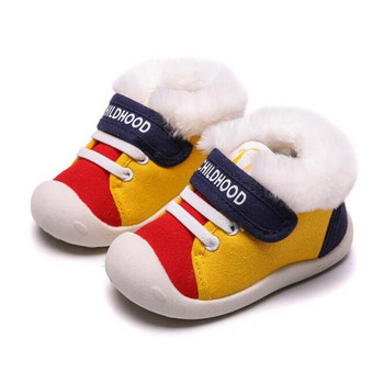 Нови зимни бебешки обувки First Walkers Boy Неплъзгащи се детски ботуши Обувки Новородени обувки за момичета Топли плюшени бебешки маратонки с мека подметка