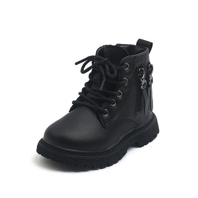 Cizme din piele copii Toamna Pantofi baieti Cizme moderne Iarna calda Cizme copii Pantofi Cizme fete Moda PU Fermoar dublu