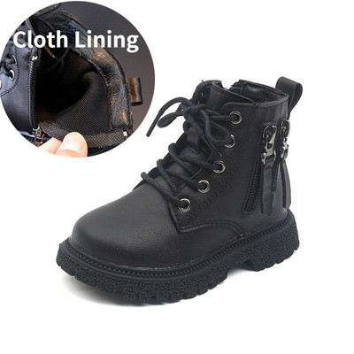 Cizme din piele copii Toamna Pantofi baieti Cizme moderne Iarna calda Cizme copii Pantofi Cizme fete Moda PU Fermoar dublu