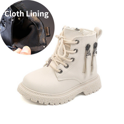 Cizme din piele copii Toamna Pantofi baieti Cizme moderne Iarna calda Cizme copii Pantofi Cizme fete Moda PU Fermoar dublu
