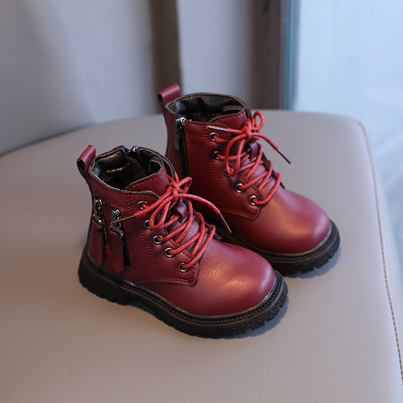 Dječje kožne čizme Jesenske cipele za dječake Moderne čizme Tople zimske dječje gležnjače Tenisice Čizme za djevojčice Modni PU dvostruki patentni zatvarač