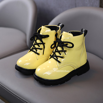 Нови есенни зимни детски обувки Водоустойчиви ботуши от PU кожа Детски ботуши за сняг Марка за момичета Момчета Модни ботуши Модни маратонки