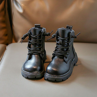 Zimné plyšové martinské čižmy pre deti v kórejskom štýle, chlapci a dievčatá, jarná jeseň, módne topánky, hrubá teplá bavlnená obuv pre deti