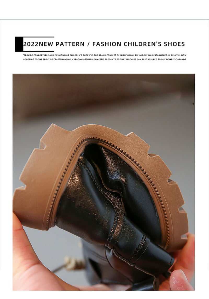 Zimné plyšové martinské čižmy pre deti v kórejskom štýle, chlapci a dievčatá, jarná jeseň, módne topánky, hrubá teplá bavlnená obuv pre deti