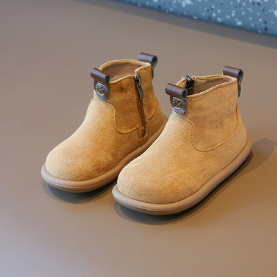 Sügistalv Lastele Puuvillased saapad poistele Briti stiilis Nahast saapad Tüdrukutele Retro-lühikesed saapad Beebile pehmed jalalöögivastased soojad jalanõud